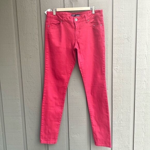 London Low Rise Red Denim Skinny Fit Jeans Size 32 - Picture 1 of 6